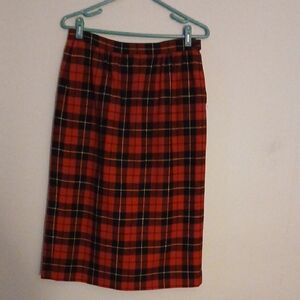 Vintage Pendleton Red Plaid Skirt Size 10